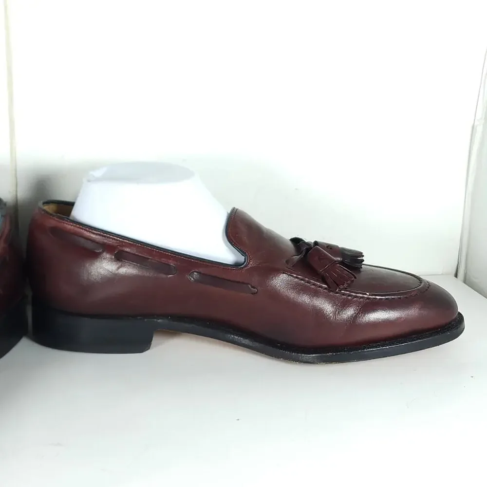 Johnston Murphy Men's Aristocraft US9B/D Burgundy Leather Tassel Loafers